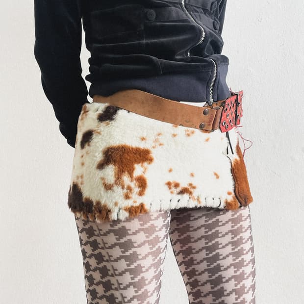 new* 제이디드 런던 faux fur layered 미니스커트