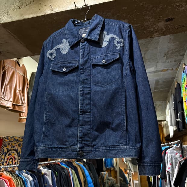 90s Versace 베르사체 패턴 포인트 데님 자켓