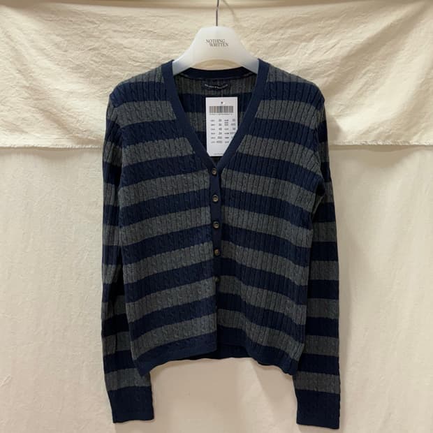 브랜디멜빌 배색 짜임가디건