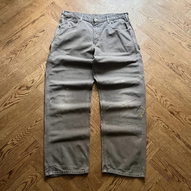 [36]칼하트 USA 그레이 싱글니 캔버스 워크팬츠