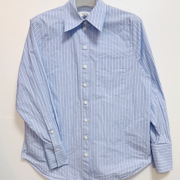 COS 코스 스트라이프 셔츠 블루 66-88