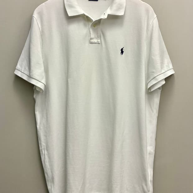 (XL)POLO 폴로랄프로렌 코튼 반팔 PK카라티 화이트 폴로카라티