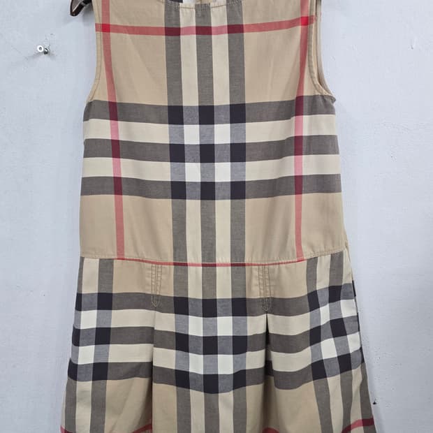 버버리 체크 패턴 아동 원피스 14y