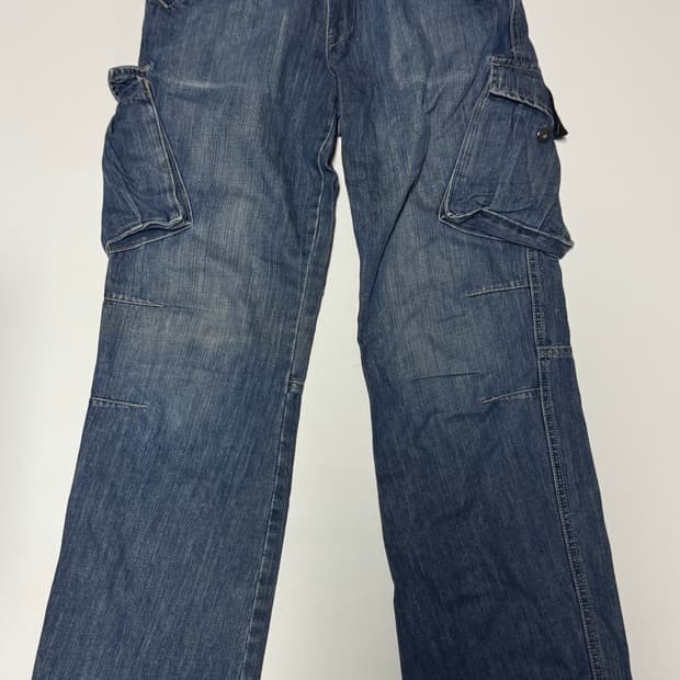 올드 빈티지 VTG Y2K 뱅뱅진 빅 포켓 카고 데님팬츠