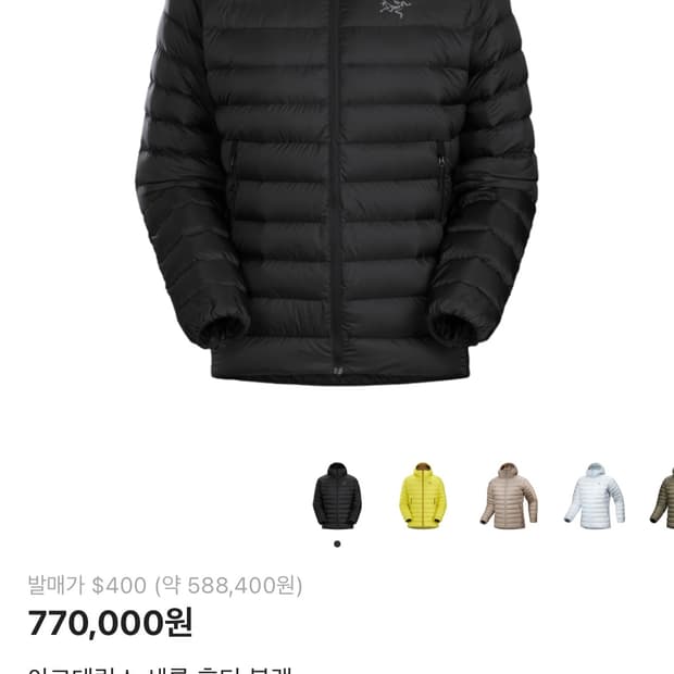 Arc'teryx Cerium LT Hood Jacket 경량패딩