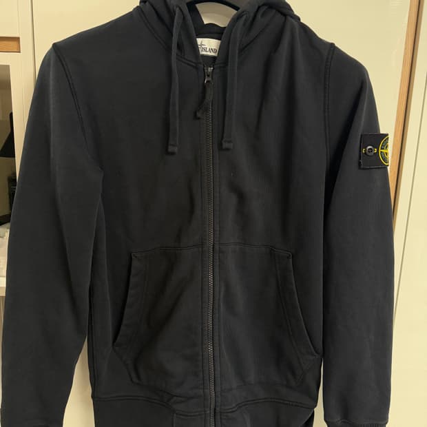 백화점판 스톤아일랜드 블랙 후드집업 M