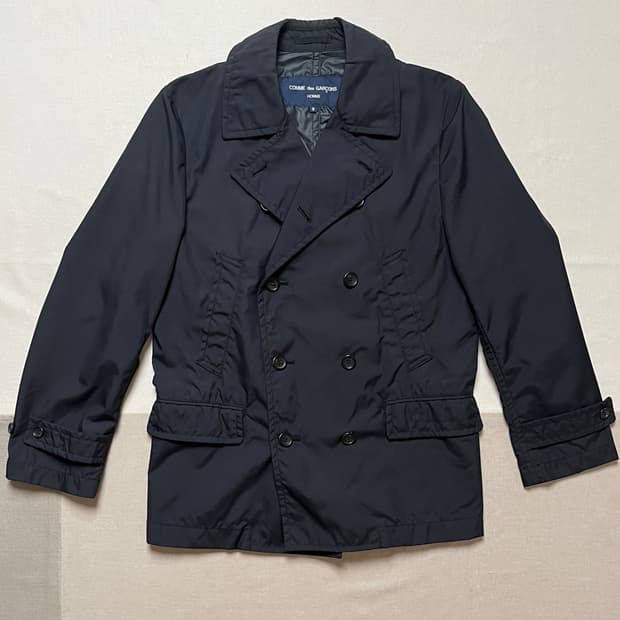 꼼데가르송 옴므 나일론 하프 더블코트 comme des garckns