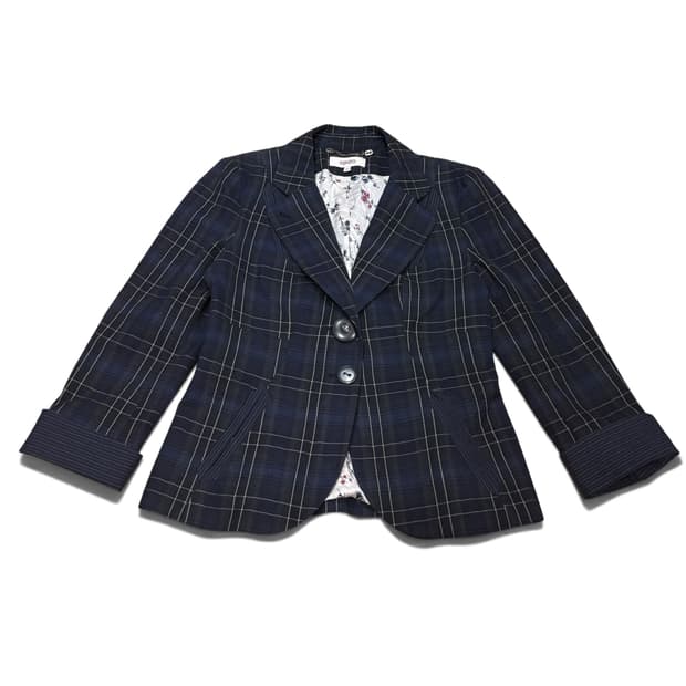 40 우먼M KENZO 겐조 체크 블레이저 자켓