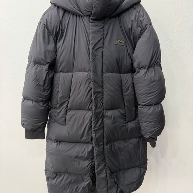 정품) K2 여성 블랙 오버핏 구스 롱패딩 85