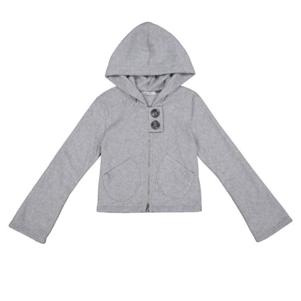 큘 kul Pocket Fleece Hoodie Jacket gray