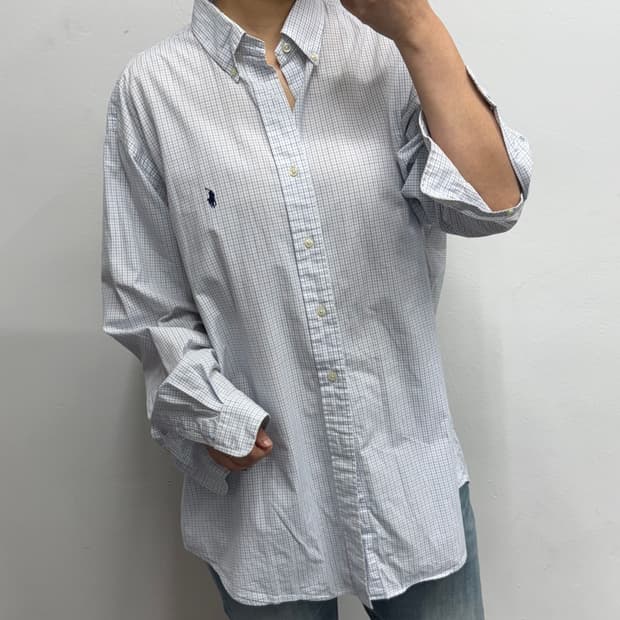 [XXL] 랄프로렌 블루 잔체크 셔츠