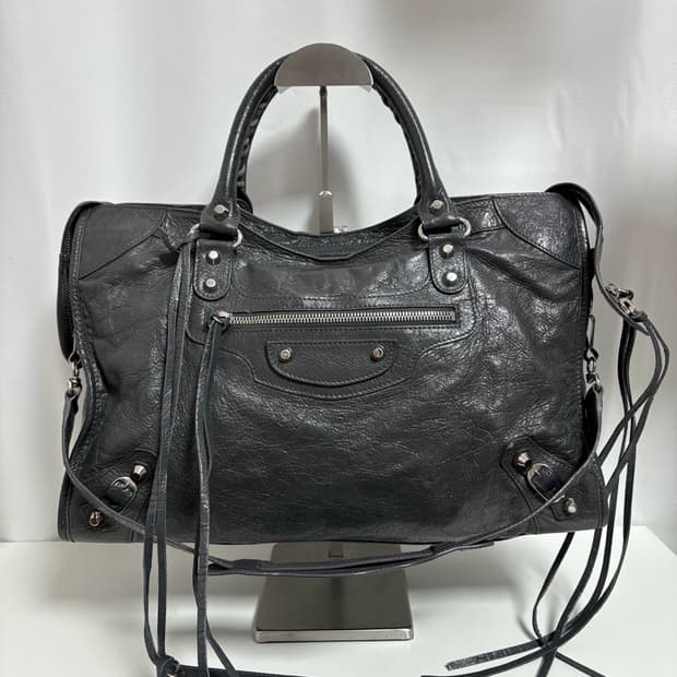 발렌시아가 시티 모터백 다크그레이