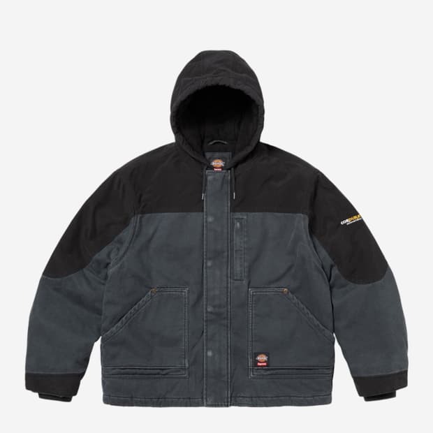 (L)슈프림 x 디키즈 코듀라 후드 워크 자켓 블랙 - 25FW