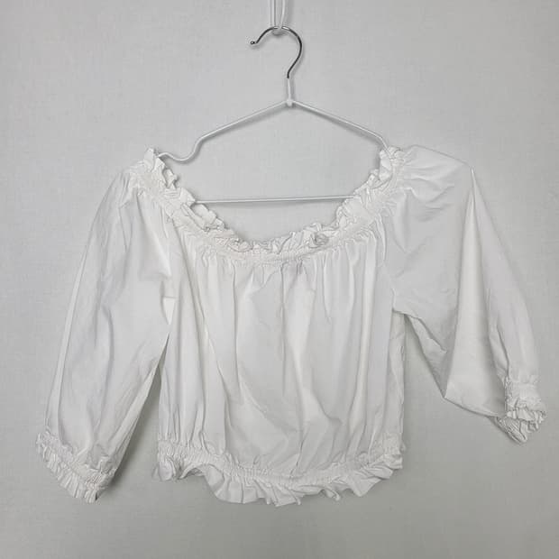 빈티지 퓨어 프릴 블라우스