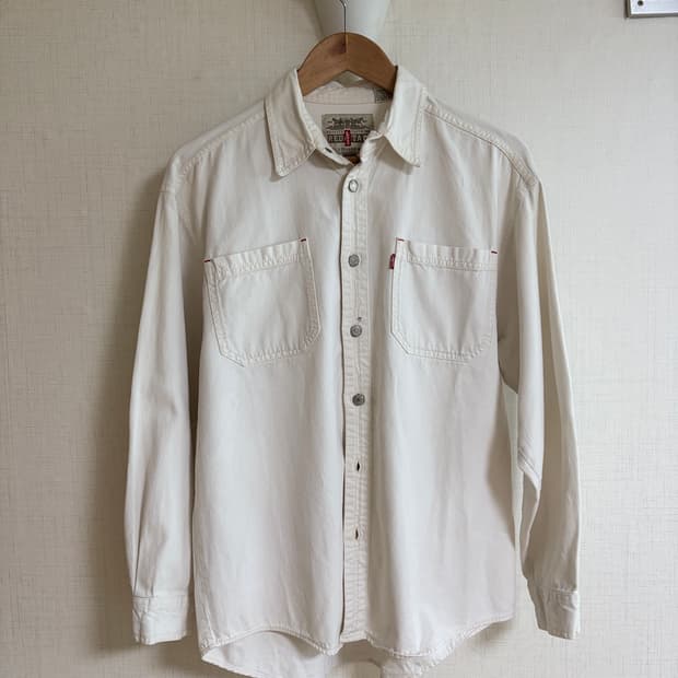 LEVIS Red tab 화이트 코튼 셔츠