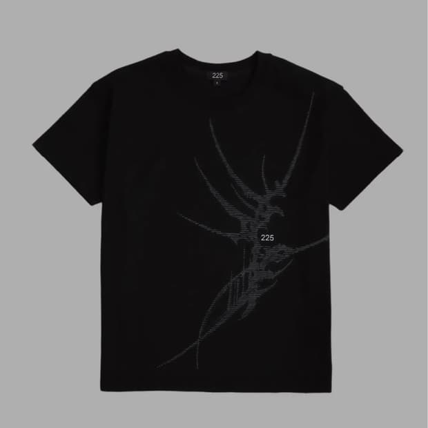 225 halftone line T-shirt (black)
