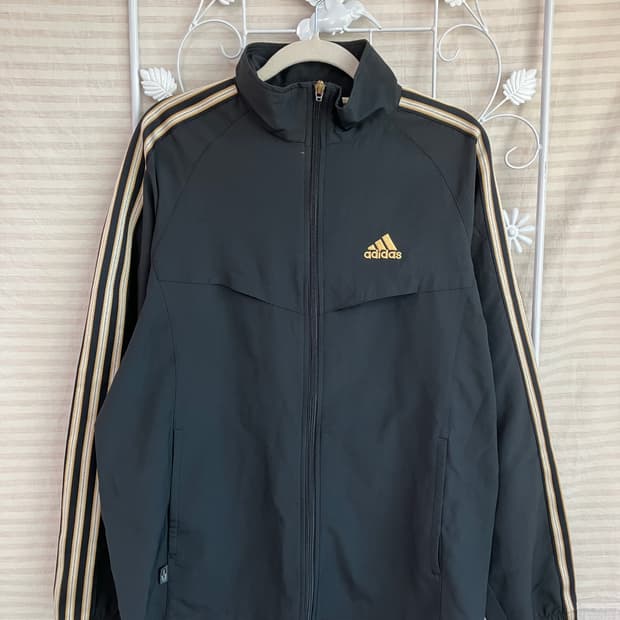 빈티지 아디다스 블랙 골드 배색 저지 y2k 스트릿 갸루 펑키 일본빈티지