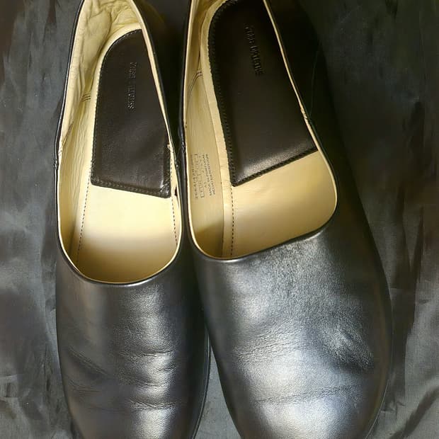 ishii맛 라운드토 레더 플랫슈즈