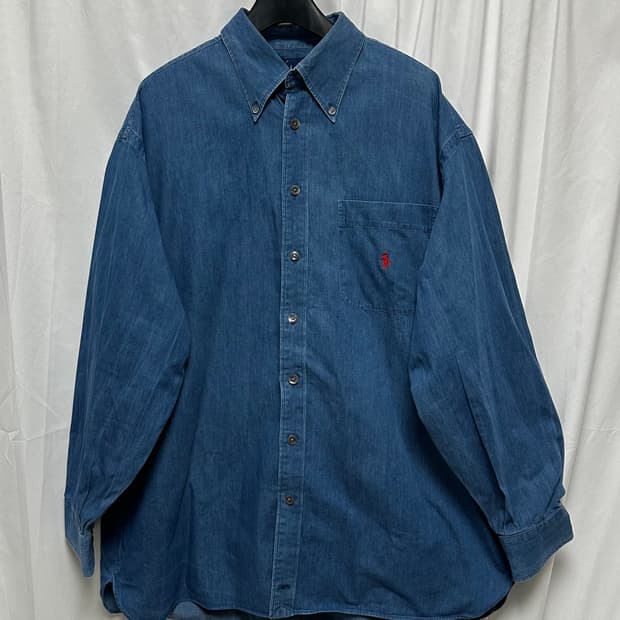 no.166 폴로 랄프로렌 중청데님 셔츠 xxl 상태s급