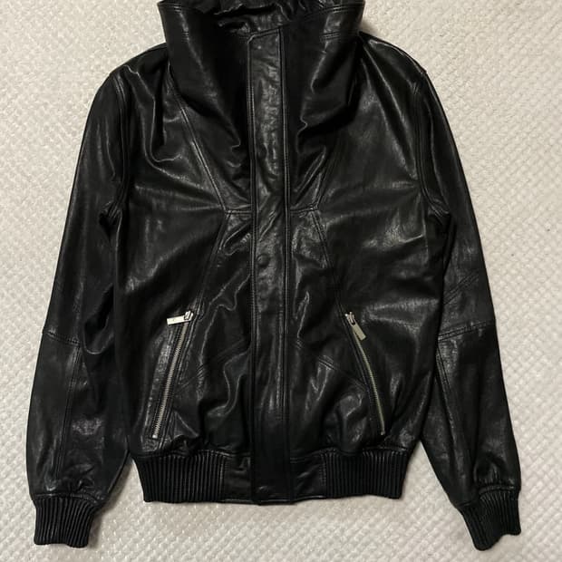 kai aakmann 하이넥 레더 자켓