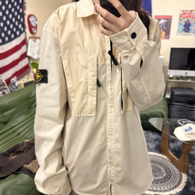 스톤아일랜드 투포켓 오버셔츠 자켓