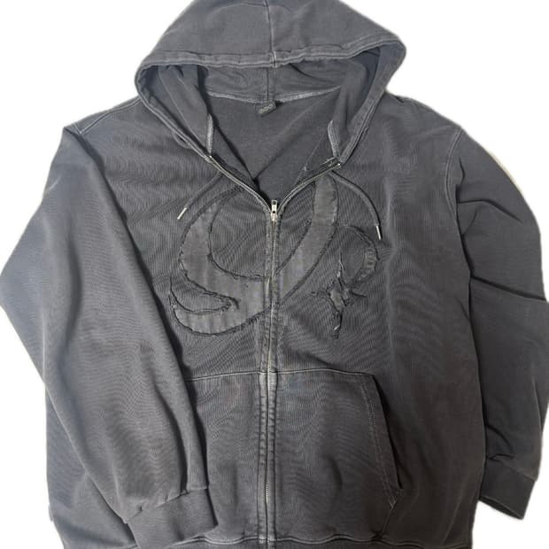 꼼파뇨 피그먼트 후드 집업 스모크블랙