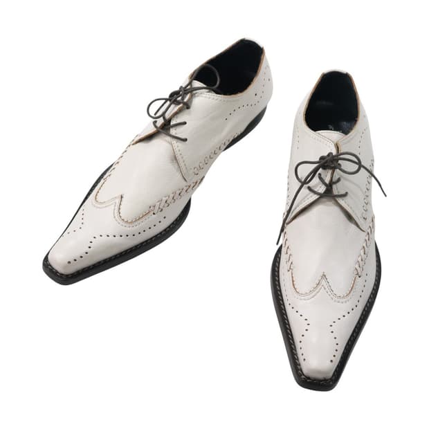 새상품) 훕데두 빈티지 화이트 레더 윙팁 옥스퍼드 슈즈