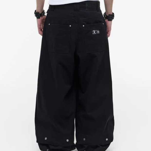 Opus0012 melted cotton pants black