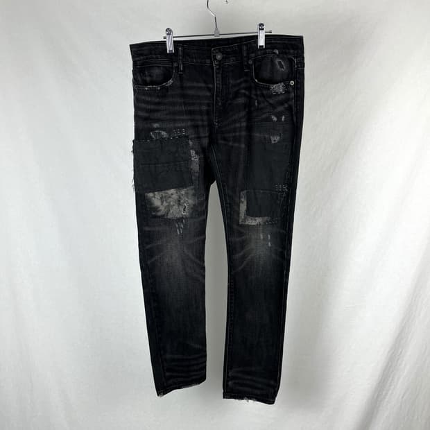 Polo Ralph Lauren 보로 디테일 흑청 데님팬츠 