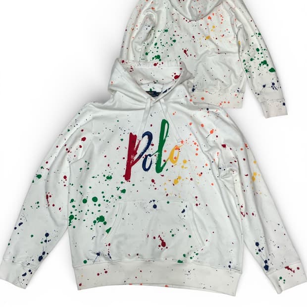 폴로 페인트 스플래터 후드티 XL