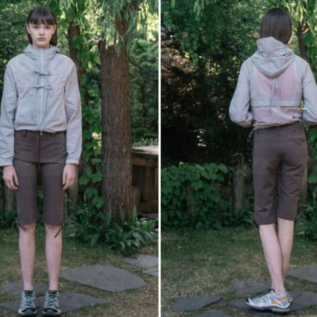 파르티멘토 우먼 쉬어 리본 트랙 자켓 라이트 그레이