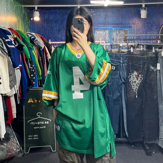 Nfl 리복 초록색 새상품 하키복 져지 60 