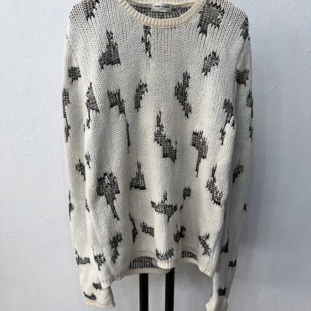 정품) 생로랑 여성 데미지 디테일 니트 XS