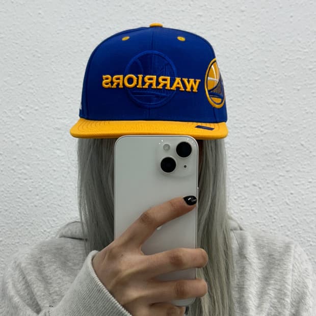 아디다스 X NBA 옐로우 배색 블루 스냅백