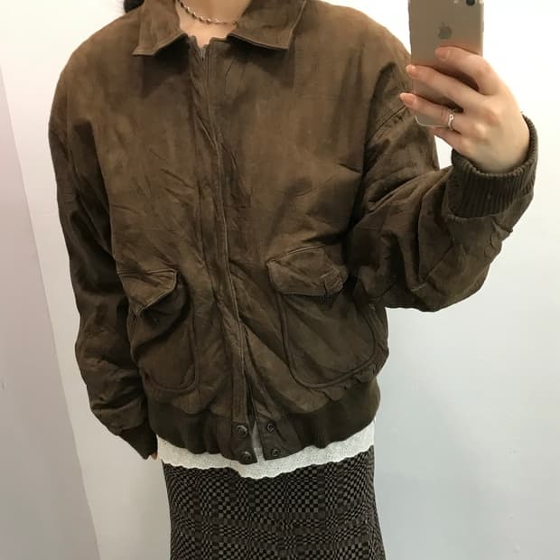 빈티지 워싱 레더자켓