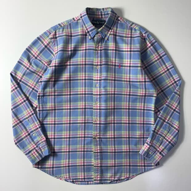 Polo  폴로 랄프로렌 자수 코튼 타탄 체크 셔츠 