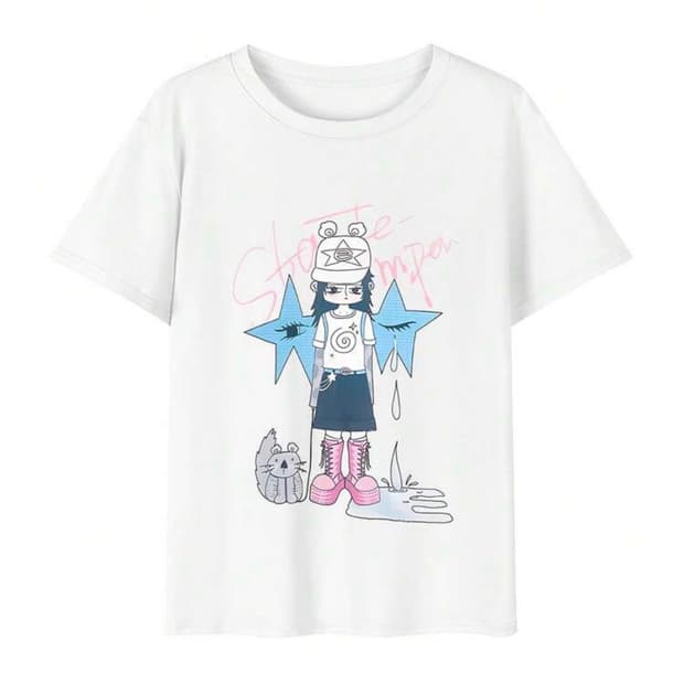 루즈핏 그래피티 프린트 반팔 xs