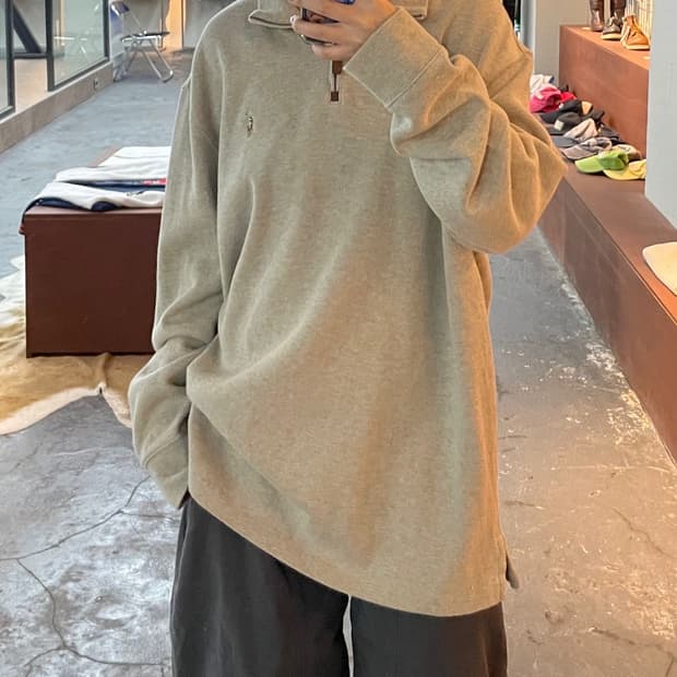 폴로 랄프로렌 베이지 하프집업 니트 H225