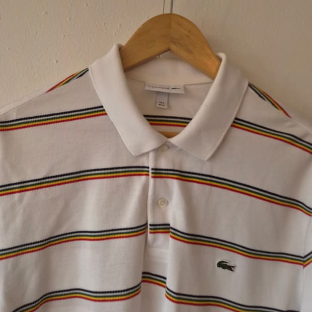 라코스테 남성 레인보우반팔카라PK티셔츠 110사이즈