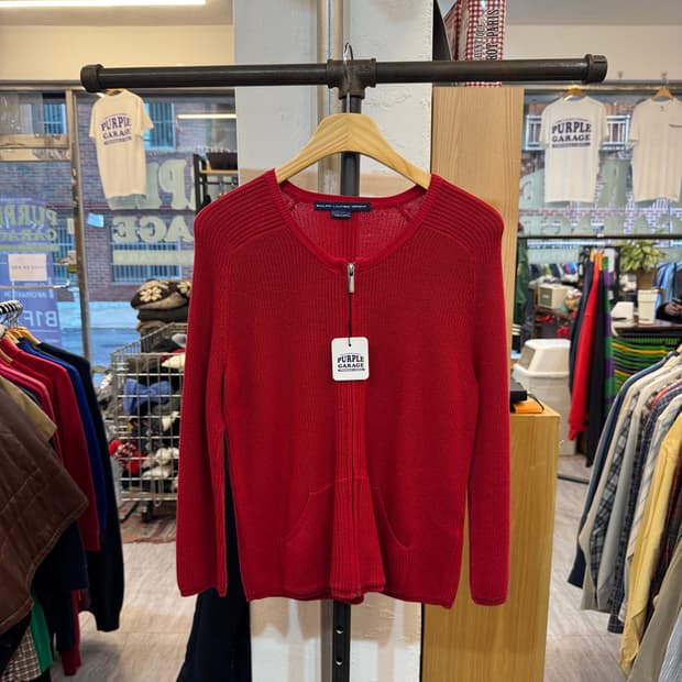 폴로 랄프로렌 와플 롱슬리브 니트집업 B64