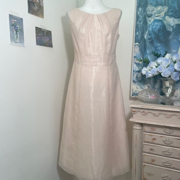 coral satin pleats feminine opc(size-38)