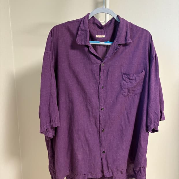 캐피탈 소프트 린넨 오픈카라 빅셔츠