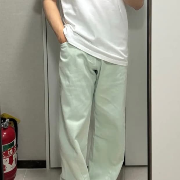 (새상품) 애프터프레이 와이드 데님팬츠 L