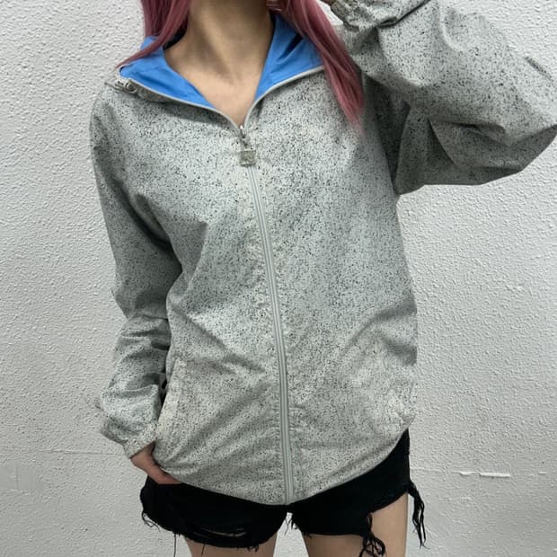 나이키 베이비블루 리버시블 쿠앤크맛 후드 바람막이 L