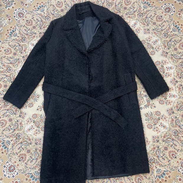 헬무트랭 알파카 울 벨티드 로브코트 M