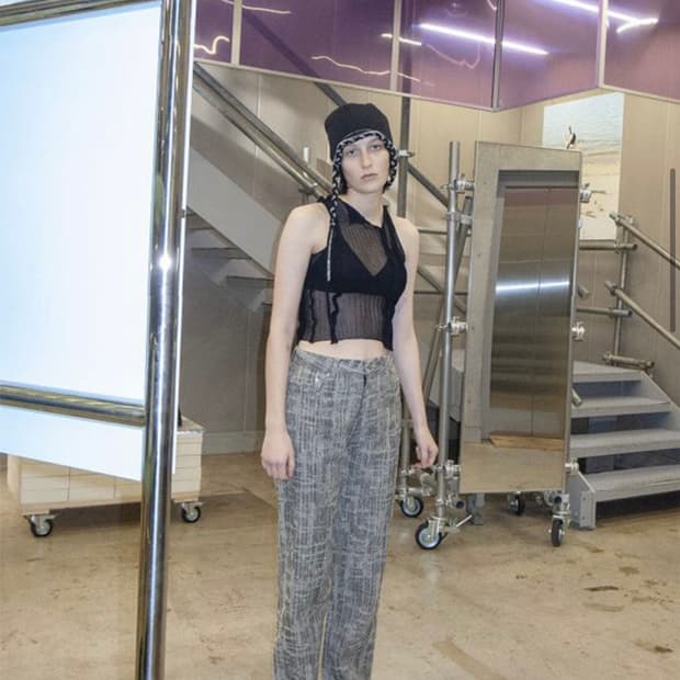 퍼버즈 perverze 스크래치드 자카드 팬츠