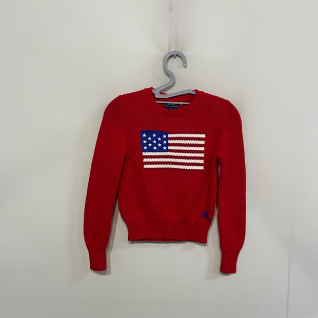 폴로 키즈 성조기 니트 M 8-10