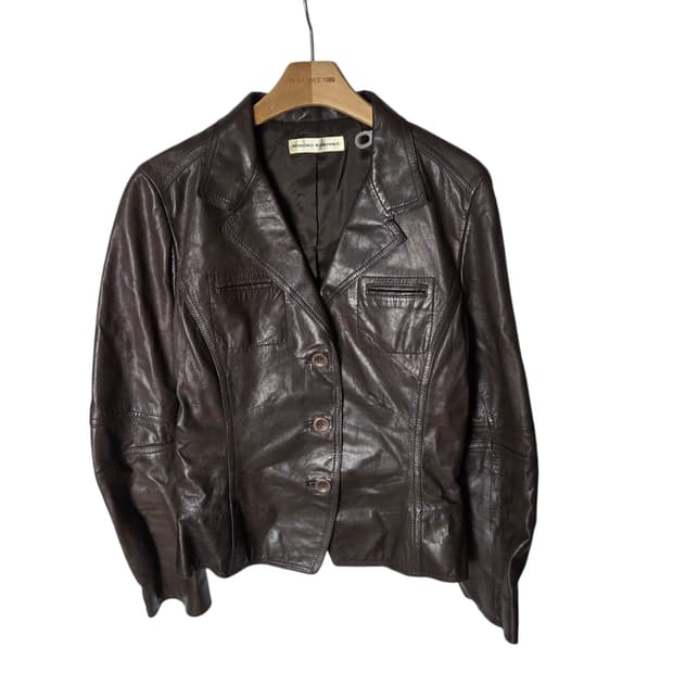 [Hiroko Koshino] 히로코 코시노 싱글 쉽스킨 레더 자켓