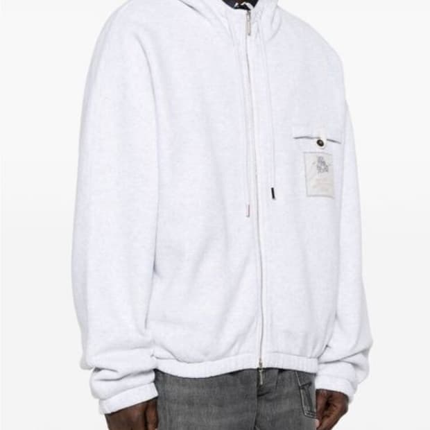 [L] 자크뮈스 백로고 자수 코튼 후드 집업