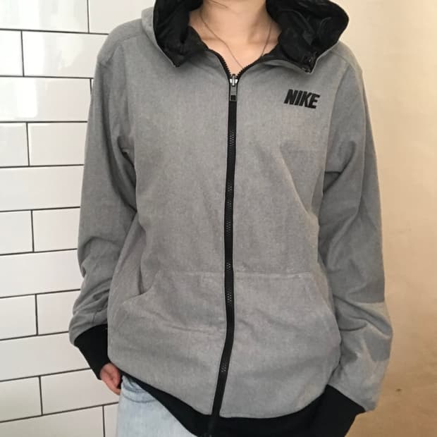 나이키 리버시블 후드 집업 (그레이/블랙)